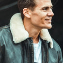 Men's fur collar leather jackets