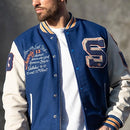 Men's leather teddy jacket
