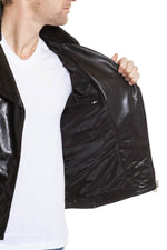 Serge Pariente Men's Biker Jacket in lambskin Black - Image n°4