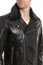 Serge Pariente Men's Biker Jacket in lambskin Black - Image n°3