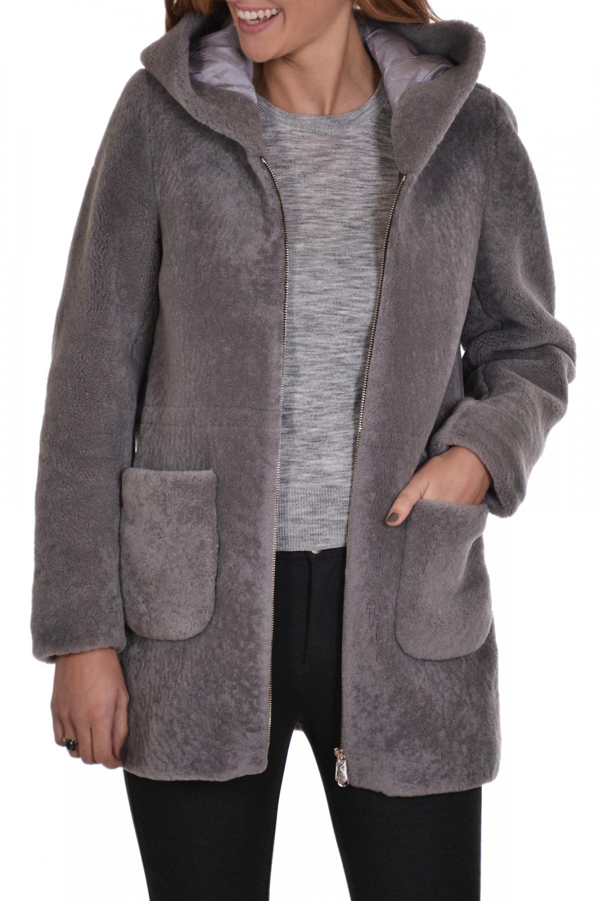 Hooded sheepskin coat SERGE PARIENTE - Image n°1