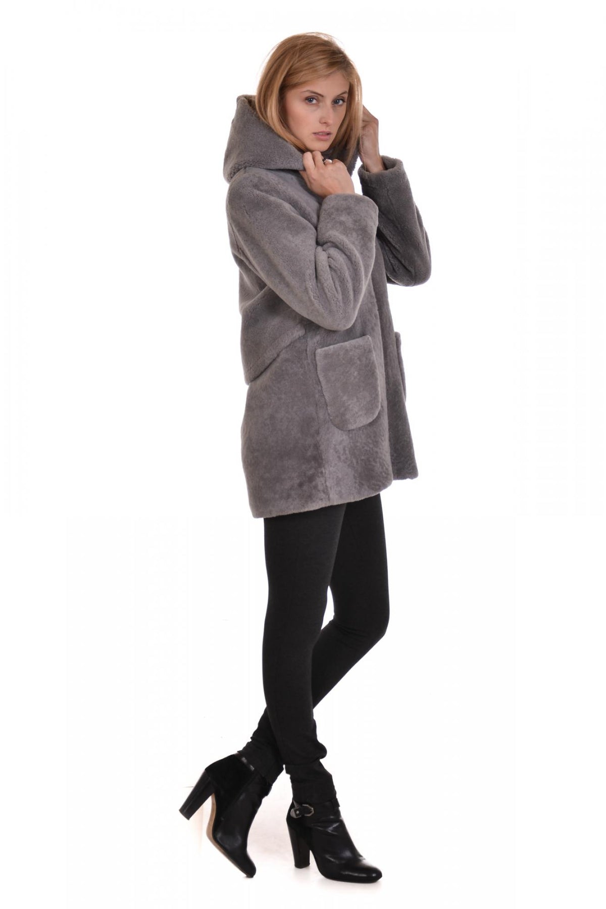 Hooded sheepskin coat SERGE PARIENTE - Image n°2