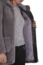 Hooded sheepskin coat SERGE PARIENTE - Image n°5