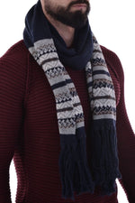 Kaporal scarf in blue acrylic - Image n°1