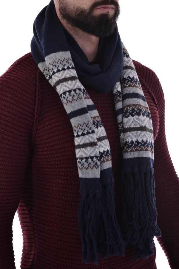 Kaporal scarf in blue acrylic - Image n°1