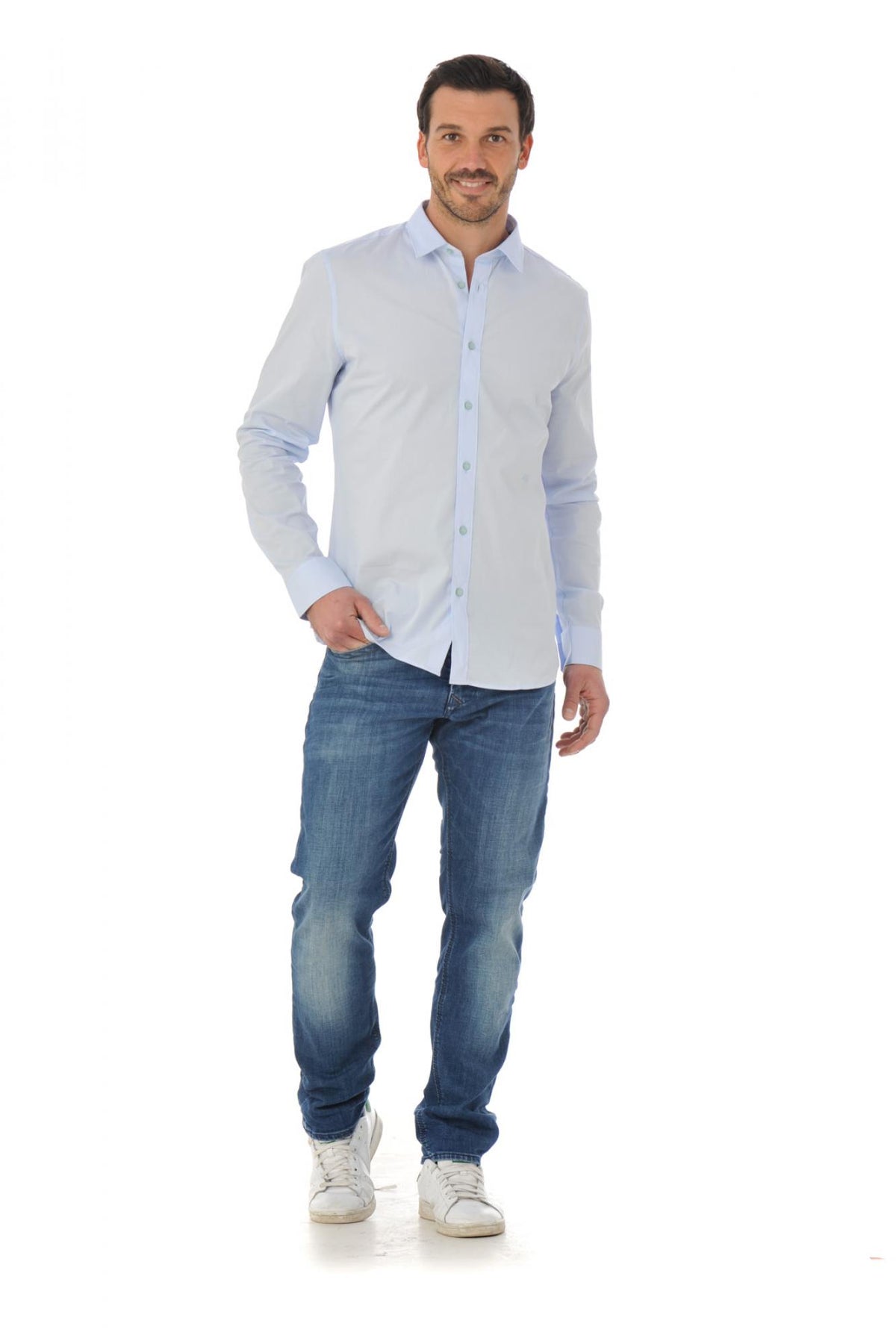 Elegant sky blue Chevignon shirt - Image n°2