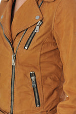 Gipsy's curry nubuck perfecto: lightweight, unlined, removable belt. - Image n°3