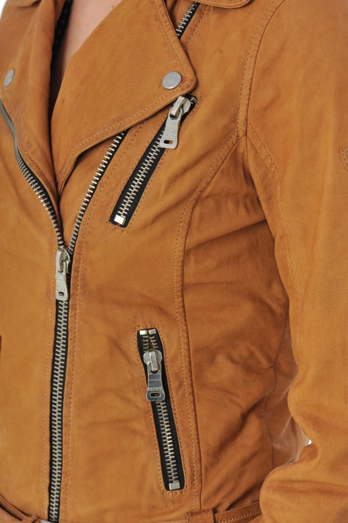 Gipsy's curry nubuck perfecto: lightweight, unlined, removable belt. - Image n°3