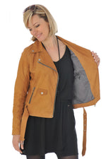 Gipsy's curry nubuck perfecto: lightweight, unlined, removable belt. - Image n°4