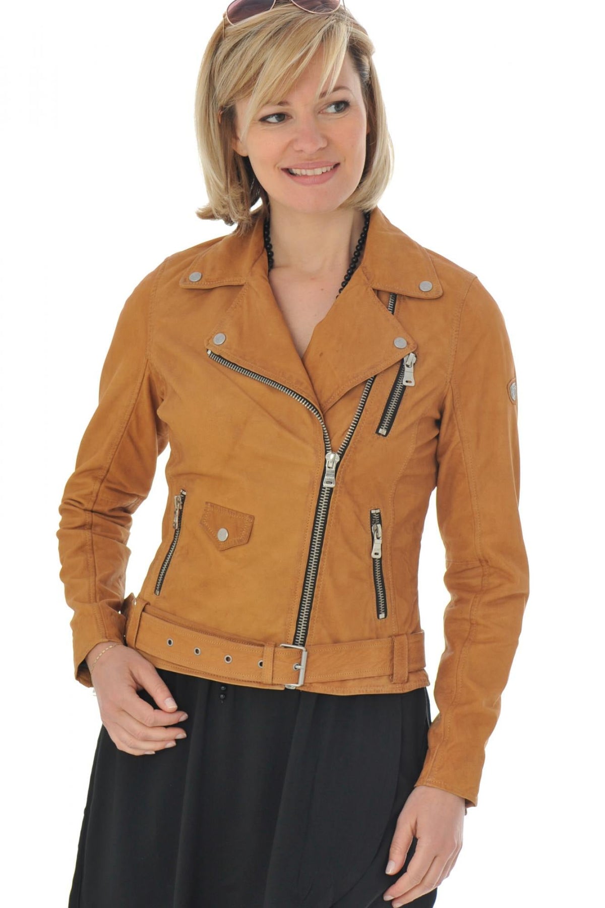 Women's Biker Jacket with belt - Image n°5