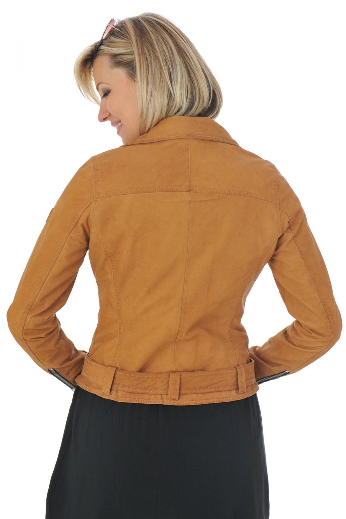 Gipsy's curry nubuck perfecto: lightweight, unlined, removable belt. - Image n°6