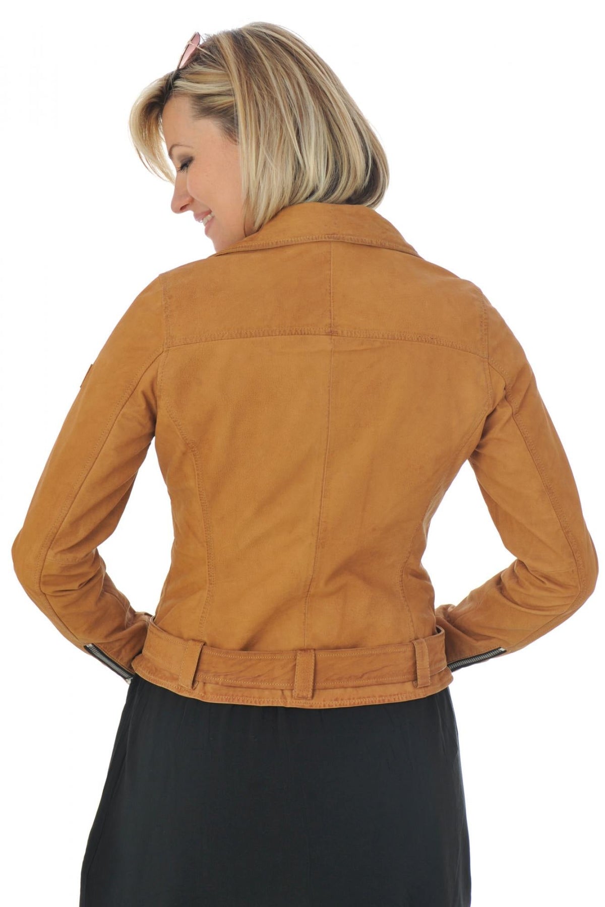Women's Biker Jacket with belt - Image n°6