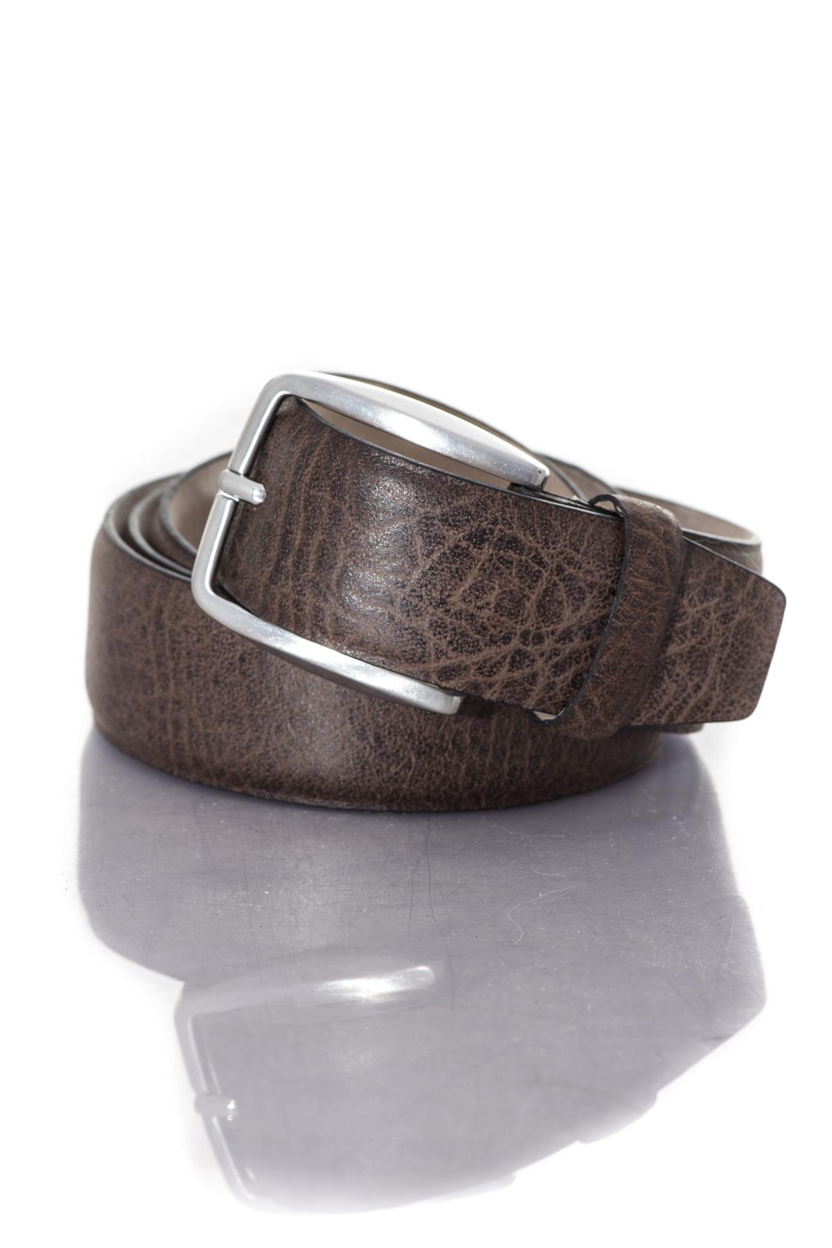 Taupe leather belt - Image n°1