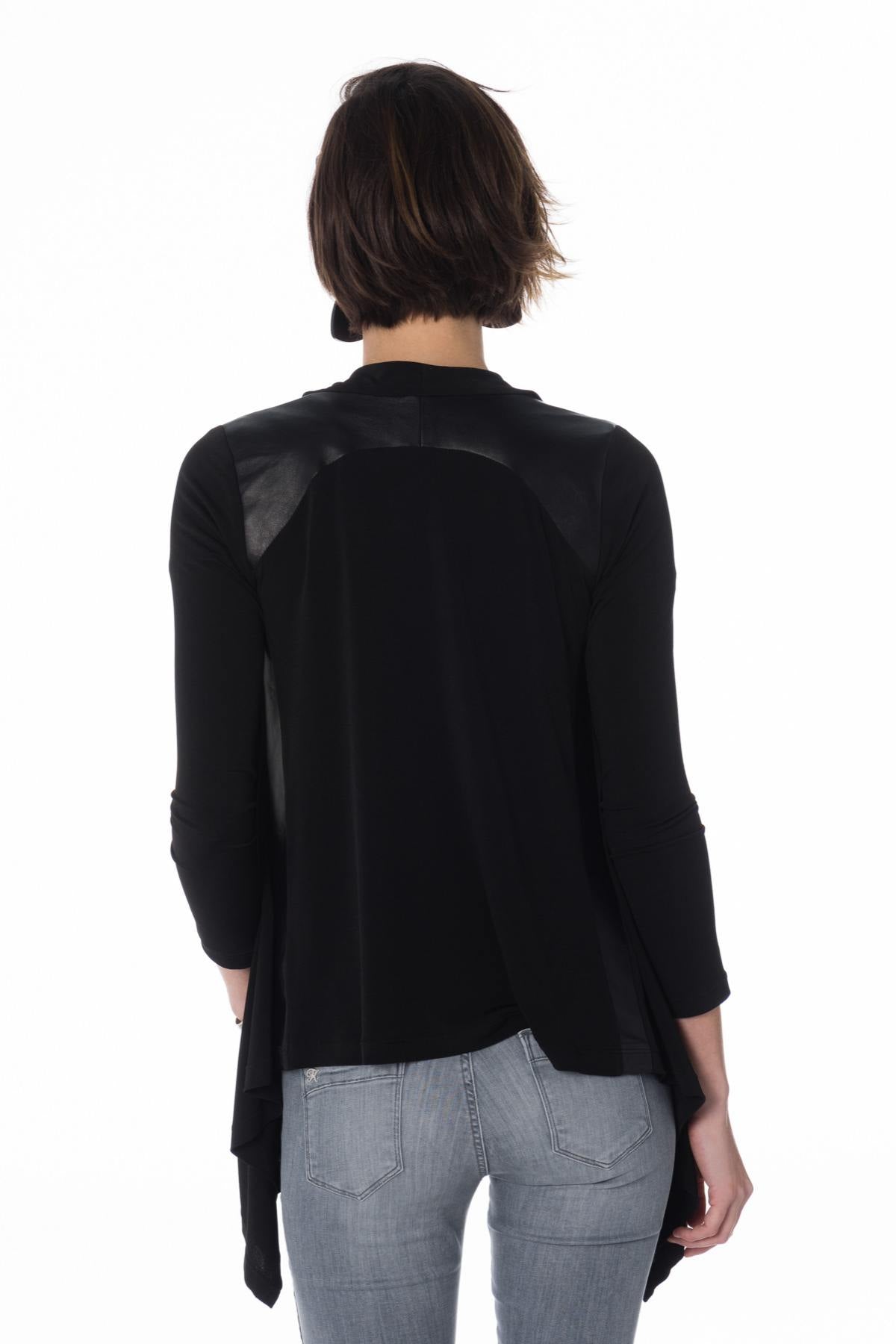 Elegant bi-material vest - Image n°3