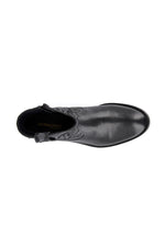 Black leather and textile shoe - Image n°3