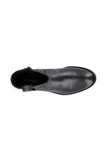 Black leather and textile shoe - Image n°3