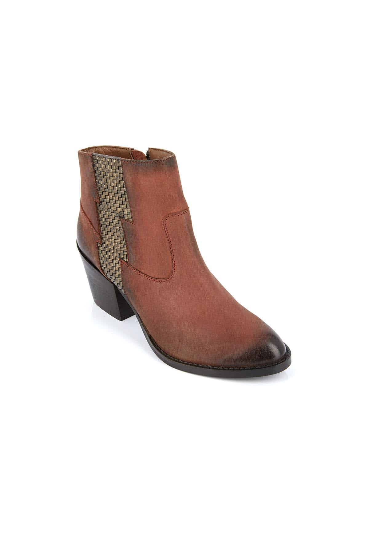 Cognac heeled boots - Image n°2