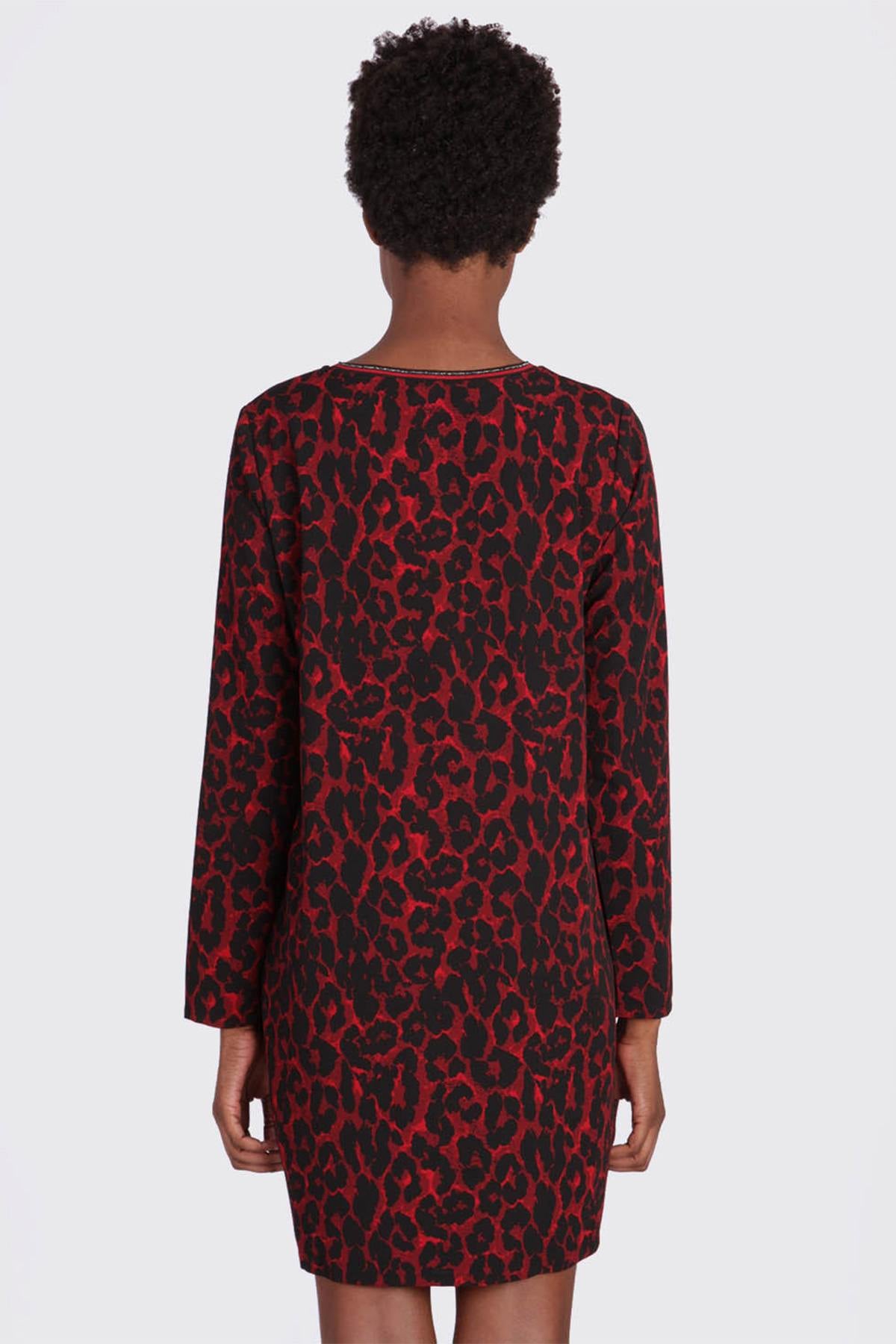 Red printed dress - Image n°4