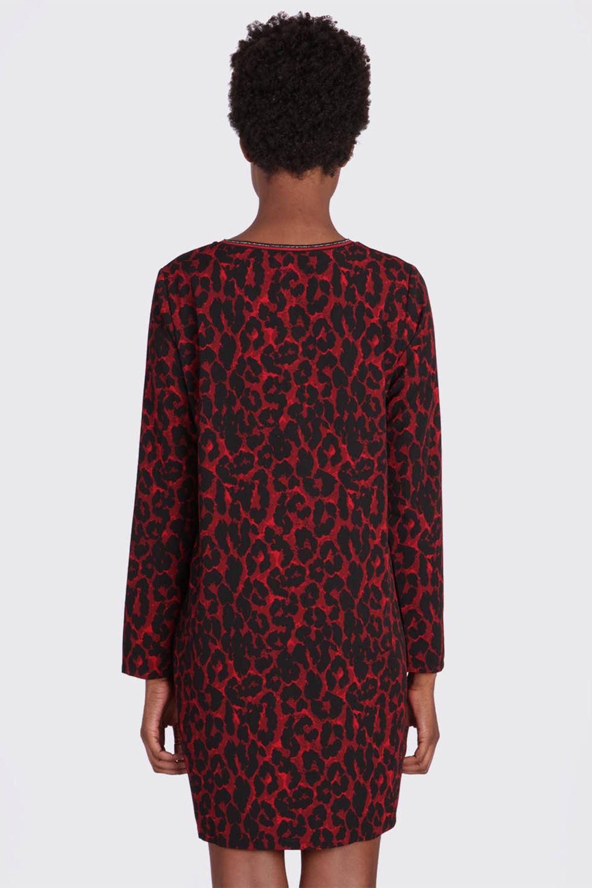 Red printed dress - Image n°4