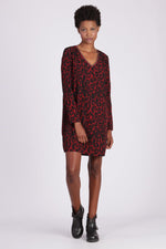 Red printed dress - Image n°1