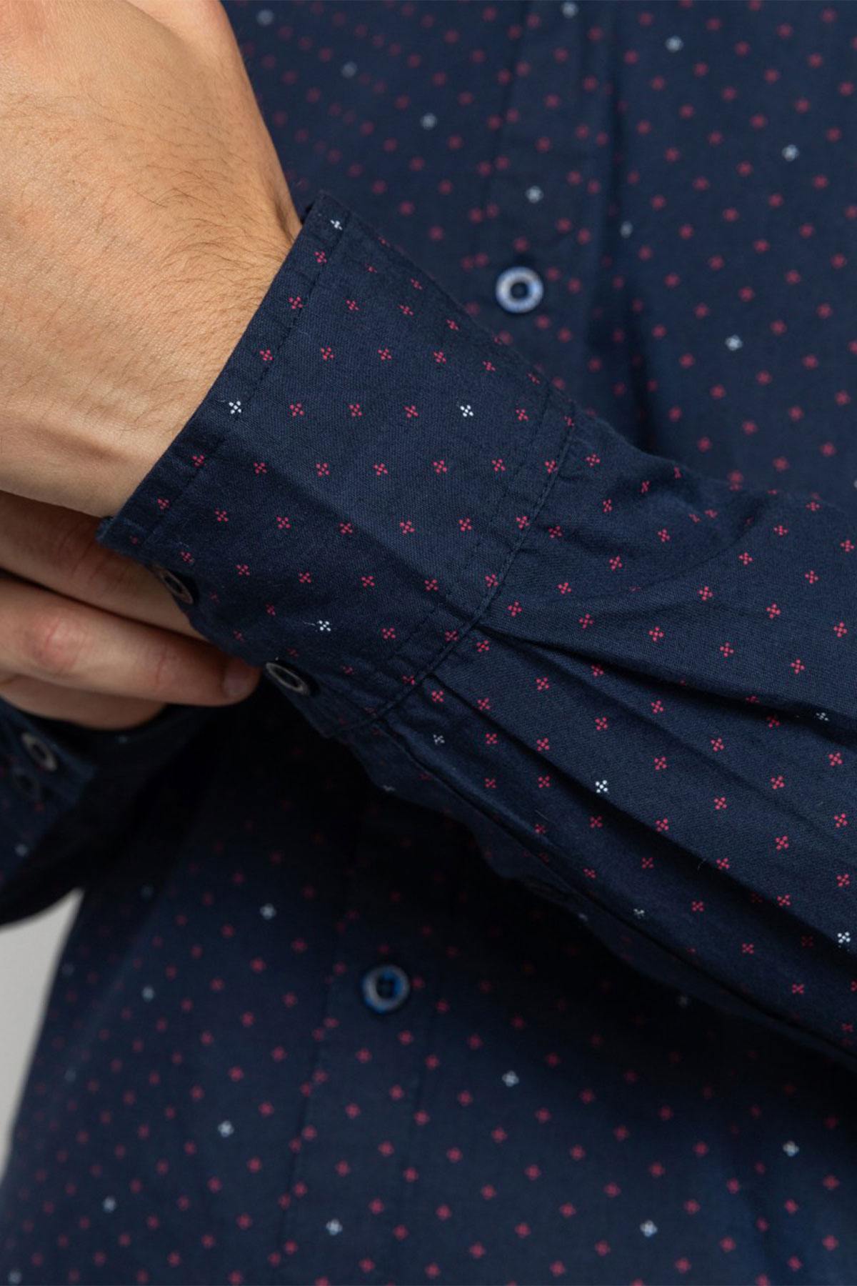 Men's navy blue shirt - Image n°2
