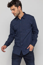 Men's navy blue shirt - Image n°1