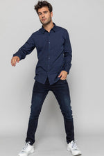 Men's navy blue shirt - Image n°3