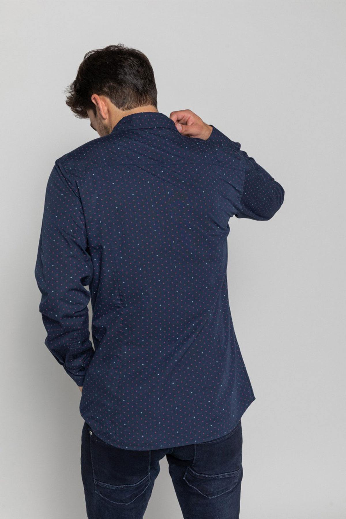 Men's navy blue shirt - Image n°4