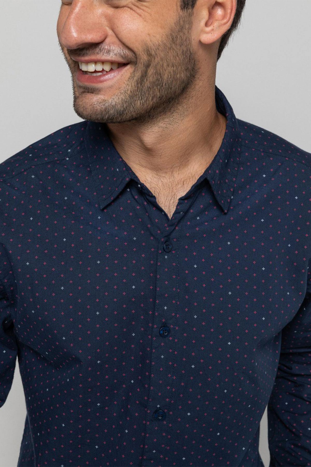 Men's navy blue shirt - Image n°5