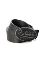 Men's matte black belt - Image n°1
