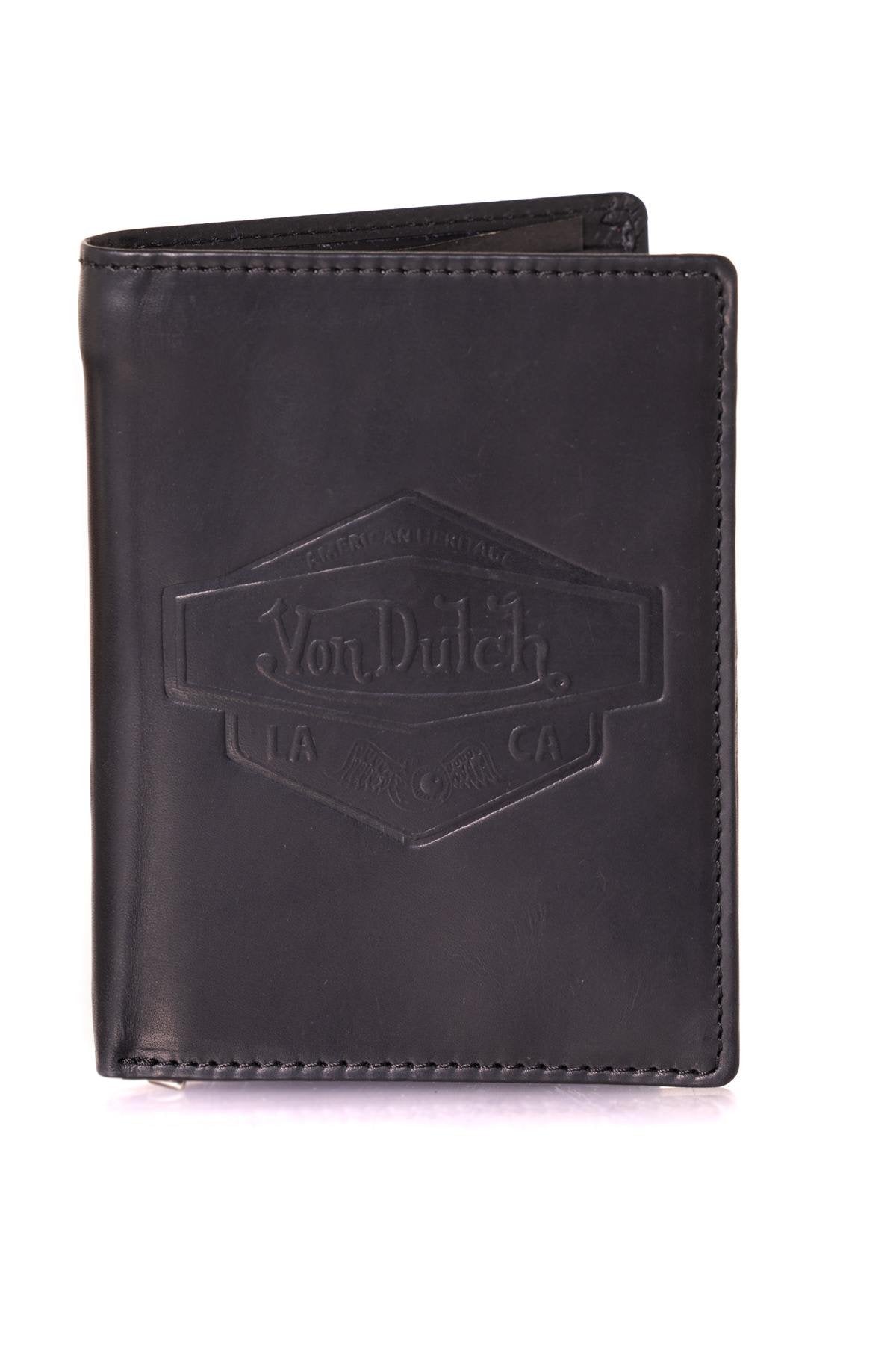 Men's black leather wallet - Image n°1