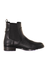 Black leather ankle boots for women - Image n°2