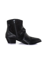 Black bi-material cowboy boots - Image n°2