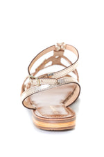 Gold women's sandals - Image n°6
