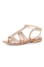 Gold women's sandals - Image n°7