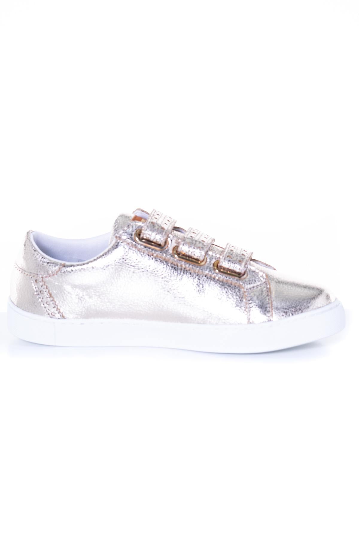 Women's gold sneakers - Image n°2