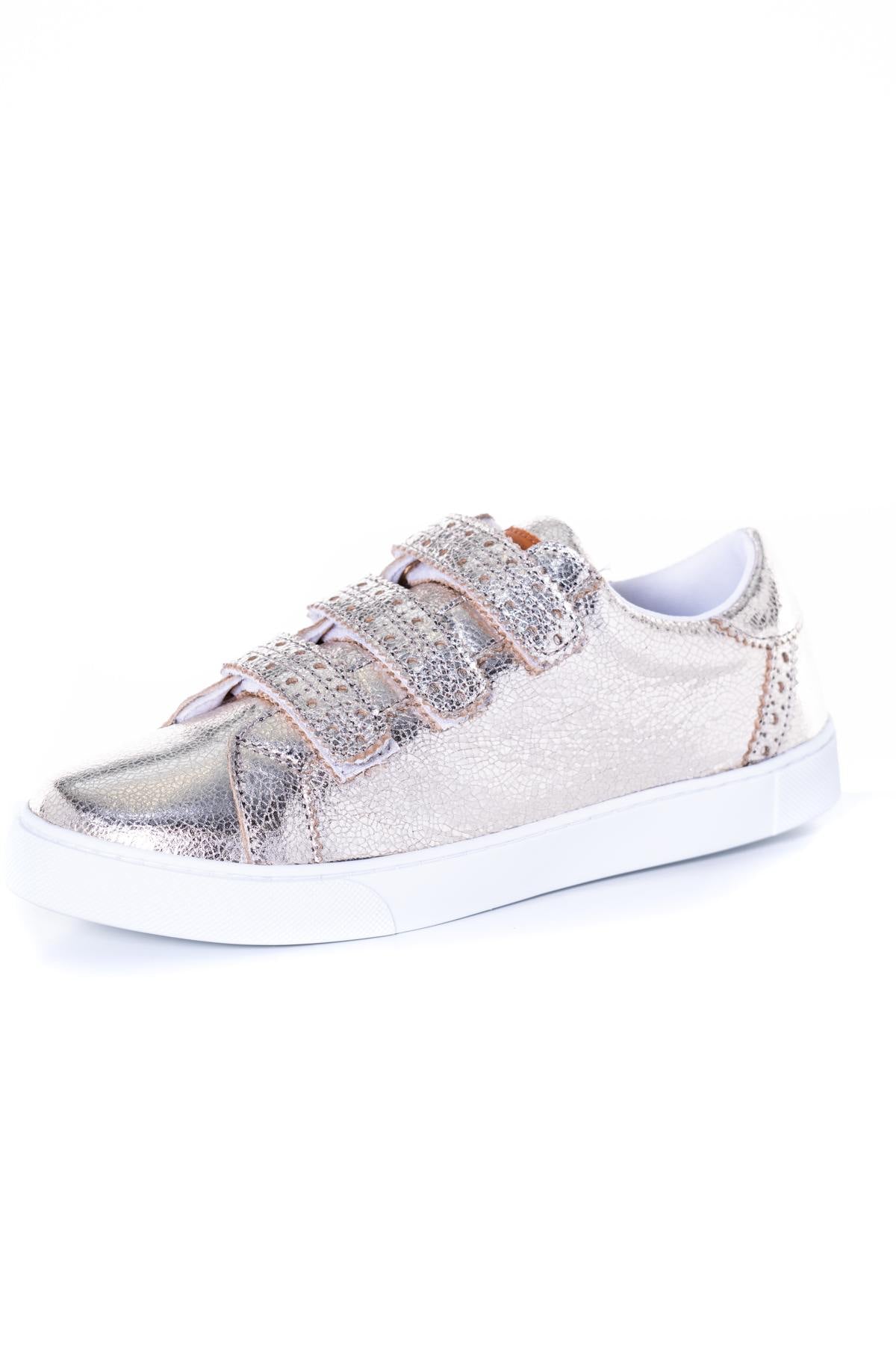 Women's gold sneakers - Image n°7