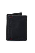 Black leather vertical wallet - Image n°1