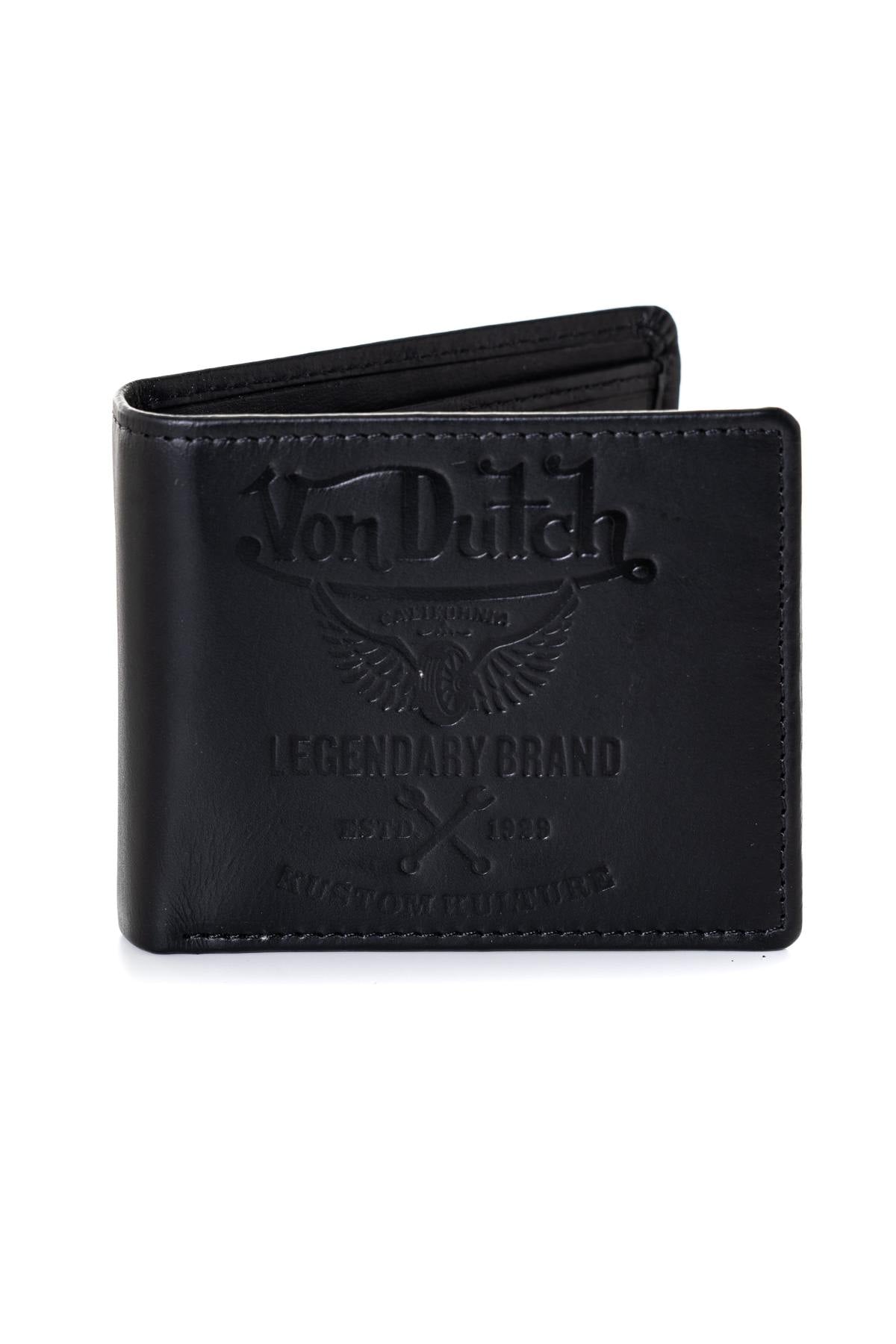 Black leather biker wallet - Image n°1