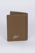 Khaki cowhide leather wallet - Image n°3