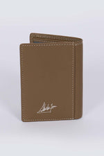 Khaki cowhide leather wallet - Image n°3
