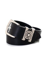 Men's black leather belt - Image n°1