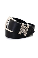 Men's black leather belt - Image n°1