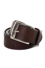 Brown genuine leather belt - Image n°1