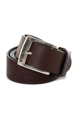 Brown genuine leather belt - Image n°1