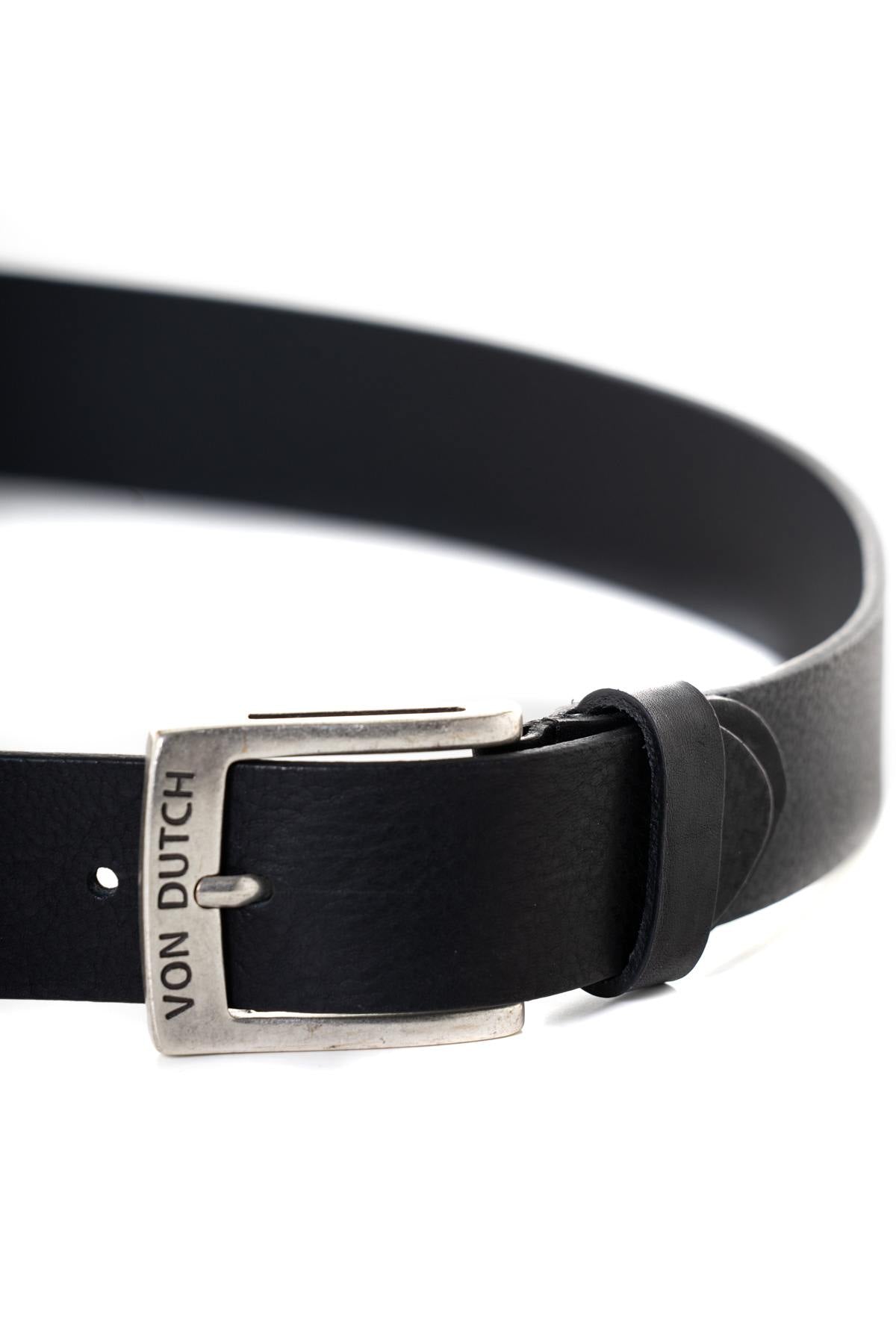 Leather belt with metal buckle - Image n°2