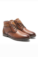 Navy cognac leather shoes - Image n°1