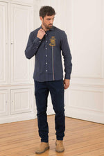 Men's navy blue shirt - Image n°2