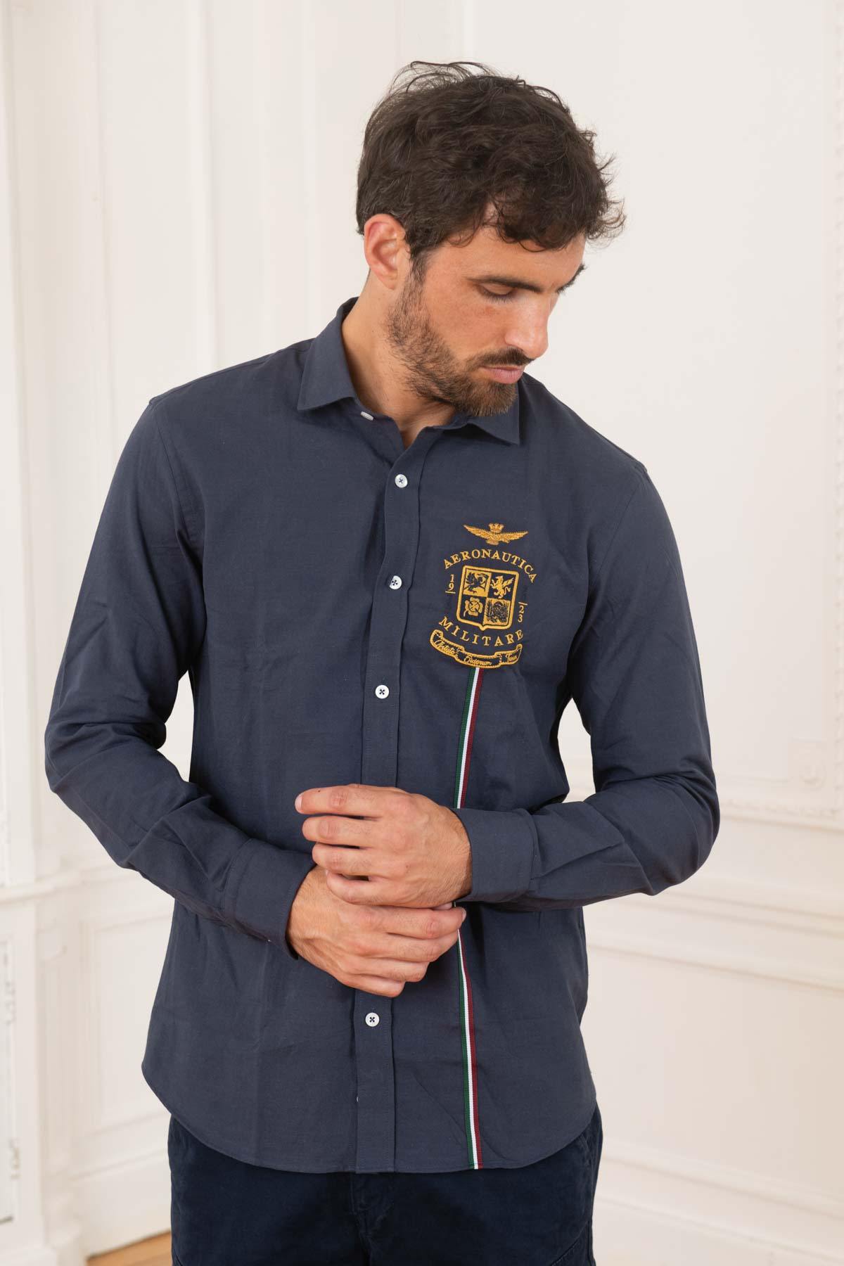 Men's navy blue shirt - Image n°1
