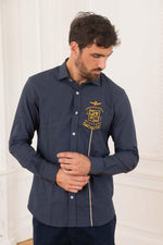 Men's navy blue shirt - Image n°1